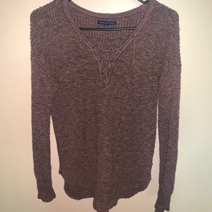American Eagle Outfitters Women’s brown & tan marl knit sweater top